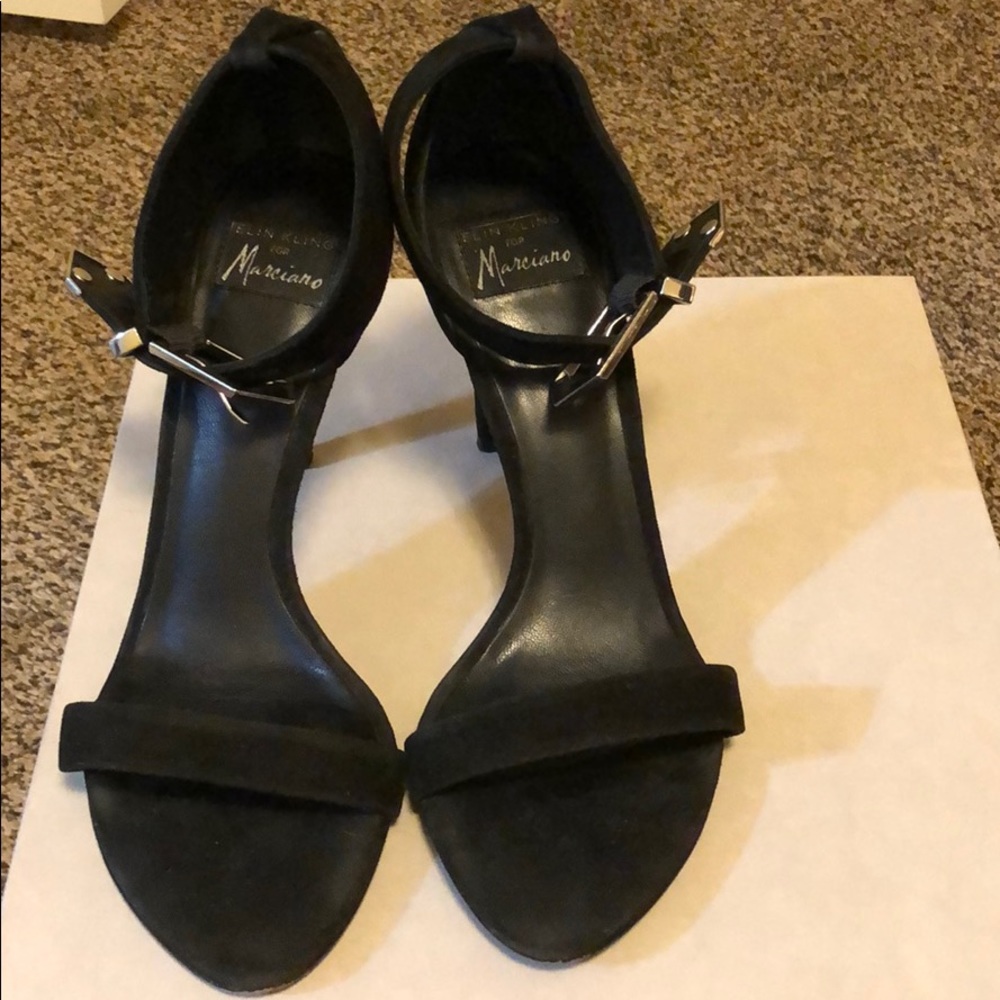 *Sold* Marciano strip suede sandal high heel 7M